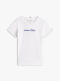 White Logo Embroidery Slim Vintage Jersey T-Shirt  Girls