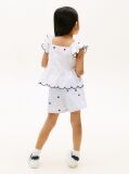 White Floral Embroidery Short Sleeve Top  Girls