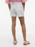 White Mercerised Linen Blend Wide Leg Shorts  Girls