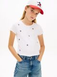 Άσπρο Extra Slim T-Shirt Με Κεντητό Σχέδιο  Κορίτσια