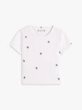 Άσπρο Extra Slim T-Shirt Με Κεντητό Σχέδιο  Κορίτσια