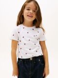 Άσπρο T-Shirt Με Smiley Σχέδιο Καρδιά  Κορίτσια