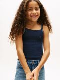 Blue Pointelle Strap Tank Top  Girls