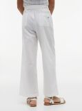 White Belted Wide Leg Linen Blend Trousers  Girls