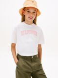 White Logo Jersey Crew Neck T-Shirt  Girls
