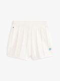 White Logo Embroidery Crochet Shorts  Girls