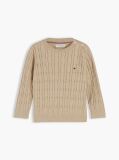 Beige Flag Embroidery Cable Knit Jumper  Newborn