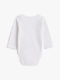 White Logo Jersey Long Sleeve Bodysuit  Newborn