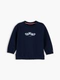 Blue Flag Embroidery Crew Neck Sweatshirt  Newborn