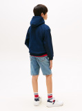 Blue Signature Tape Logo Hoody  Kids Unisex