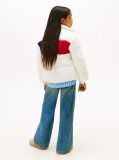 Beige Back Flag Logo Puffer Jacket  Kids Unisex