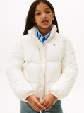 Beige Back Flag Logo Puffer Jacket  Kids Unisex