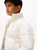 Beige Back Flag Logo Puffer Jacket  Kids Unisex