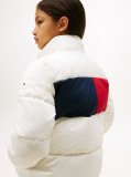 Beige Back Flag Logo Puffer Jacket  Kids Unisex