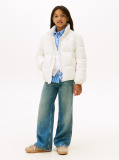 Beige Back Flag Logo Puffer Jacket  Kids Unisex