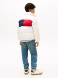 Beige Back Flag Logo Puffer Jacket  Kids Unisex