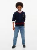 Blue Peanuts® Crest Embroidery Cable Knit Jumper  Kids Unisex