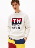 Beige Hilfiger Sailing Rib-Knit Intarsia Logo Jumper  Unisex
