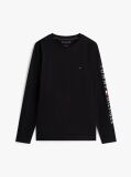 Black Organic Jersey Logo Long Sleeve T-Shirt  Men