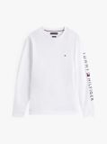 White Organic Jersey Logo Long Sleeve T-Shirt  Men