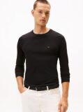Μαύρο Μακρυμανικο T-Shirt Σε Slim Ελαστικη Γραμμη  Άνδρες