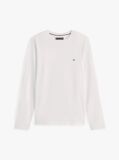 Άσπρο Μακρυμανικο T-Shirt Σε Slim Ελαστικη Γραμμη  Άνδρες
