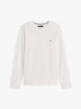 Άσπρο Μακρυμανικο T-Shirt Σε Slim Ελαστικη Γραμμη  Άνδρες