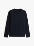 Μπλε Interlock Μακρυμάνικο T-Shirt Σε Slim Γραμμή  Άνδρες