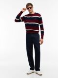 Red Cotton Cashmere Crew Neck Jumper.  Men