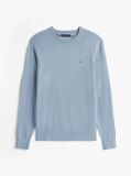 Blue Cotton Cashmere Crew Neck Jumper.  Men