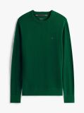 Green Cotton Cashmere Crew Neck Jumper.  Men
