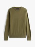 Green Cotton Cashmere Crew Neck Jumper.  Men