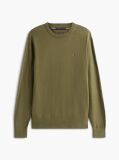 Green Cotton Cashmere Crew Neck Jumper.  Men