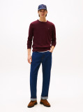 Red Cotton Cashmere Crew Neck Jumper.  Men