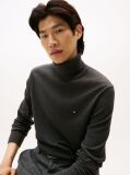 Grey Cotton Cashmere Roll Neck Jumper  Men