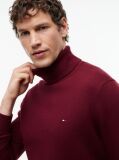 Red Cotton Cashmere Roll Neck Jumper  Men