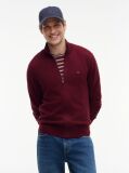 Red Cotton Cashmere Zip-Thru Cardigan  Men