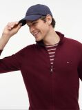 Red Cotton Cashmere Zip-Thru Cardigan  Men