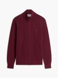 Red Cotton Cashmere Zip-Thru Cardigan  Men