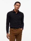 Black Tipped Long Sleeve Slim Polo Shirt  Men