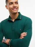 Green Tipped Long Sleeve Slim Polo Shirt  Men