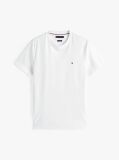 Άσπρο Slim T-Shirt Με Κεντητό Σημαιάκι  Άνδρες