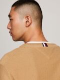 Beige Honeycomb Knit Crew Neck Jumper  Men