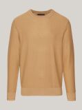 Beige Honeycomb Knit Crew Neck Jumper  Men