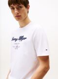 Άσπρο T-Shirt Με Λογότυπο Και Κλασική Λαιμόκοψη  Άνδρες