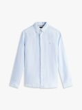 Blue Pigment Dyed Linen Regular Fit Shirt  Men