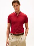 Red Mandarin Collar Slim Polo Shirt  Men