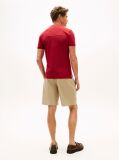 Red Mandarin Collar Slim Polo Shirt  Men