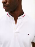 White Mandarin Collar Slim Polo Shirt  Men