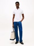 White Mandarin Collar Slim Polo Shirt  Men